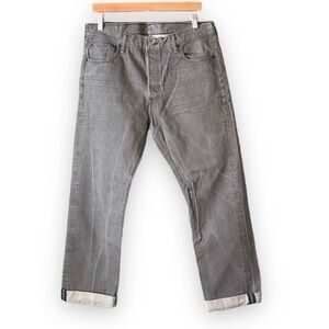 NWOT Levi’s 501 Grey Vintage Wash Button Fly Jeans 36x32